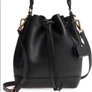 Madewell Black Leather Bucket Bag
